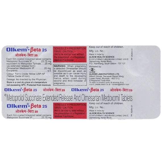 olkem beta 25mg tablet 10's